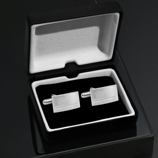 Enamel & Stainless Steel Rectangular Cufflinks