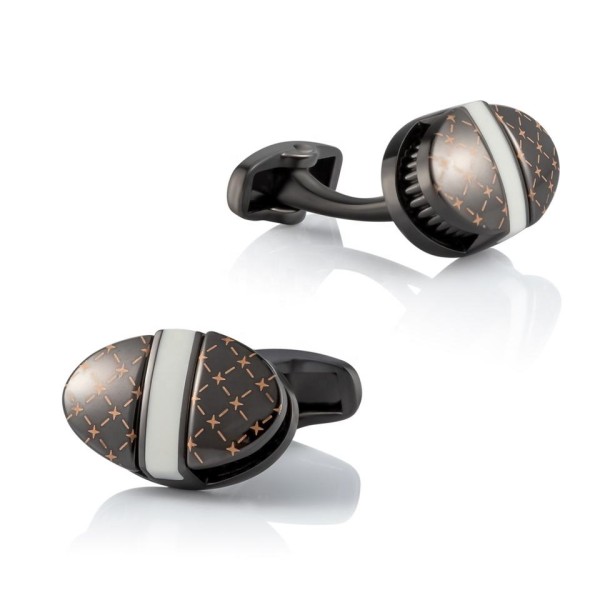 Double-Layer Alloy Oval Cufflinks