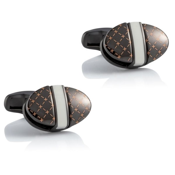 Double-Layer Alloy Oval Cufflinks