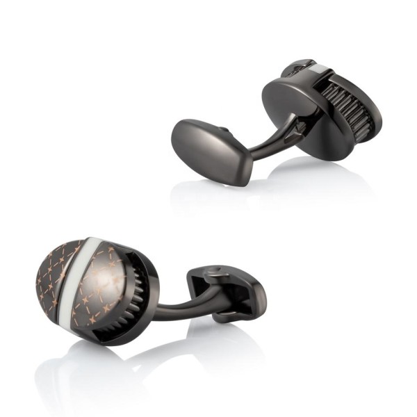 Double-Layer Alloy Oval Cufflinks