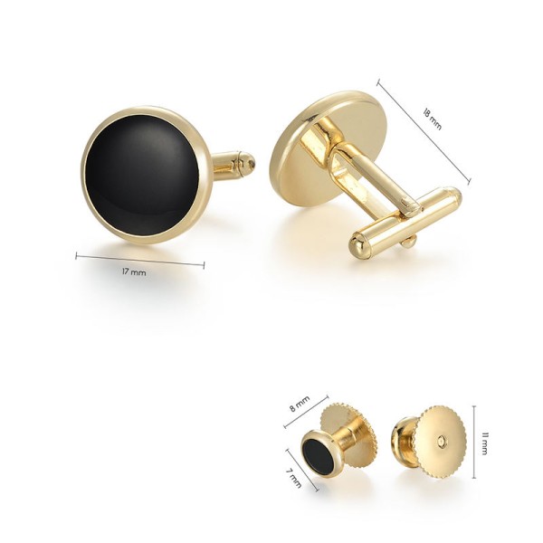 Gold-Plated Cufflink & Tie Clip Set