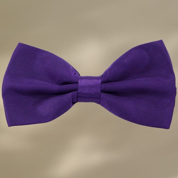 Premium Yarn-Dyed Solid Purple Men's Bow Tie