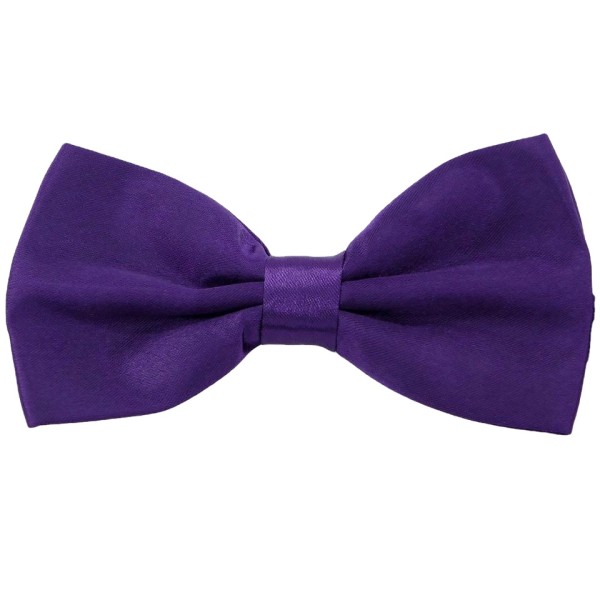 Premium Yarn-Dyed Solid Purple Men's Bow Tie