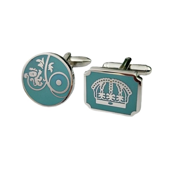 Enamel & Silver Men's Cufflinks