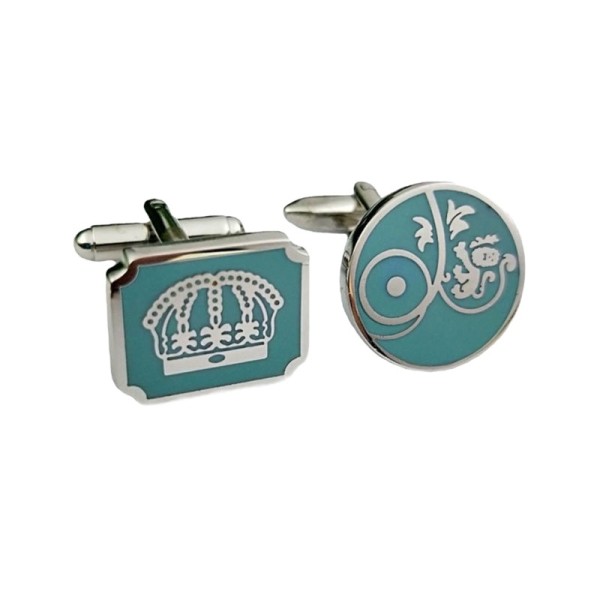Enamel & Silver Men's Cufflinks