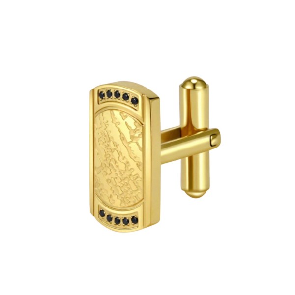 Zircon-Inlaid Stainless Steel Cufflinks