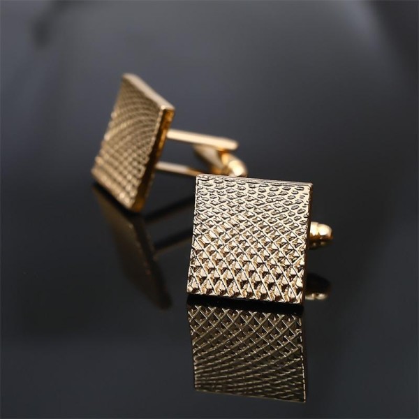 Engravable Gold-Plated Square Cufflinks