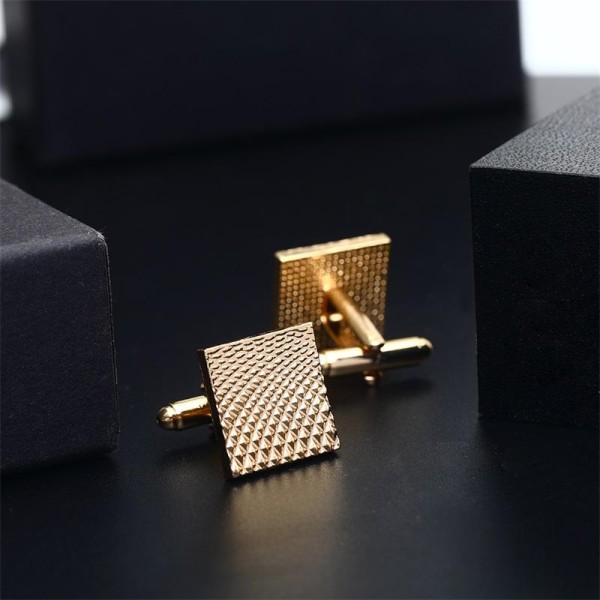 Engravable Gold-Plated Square Cufflinks