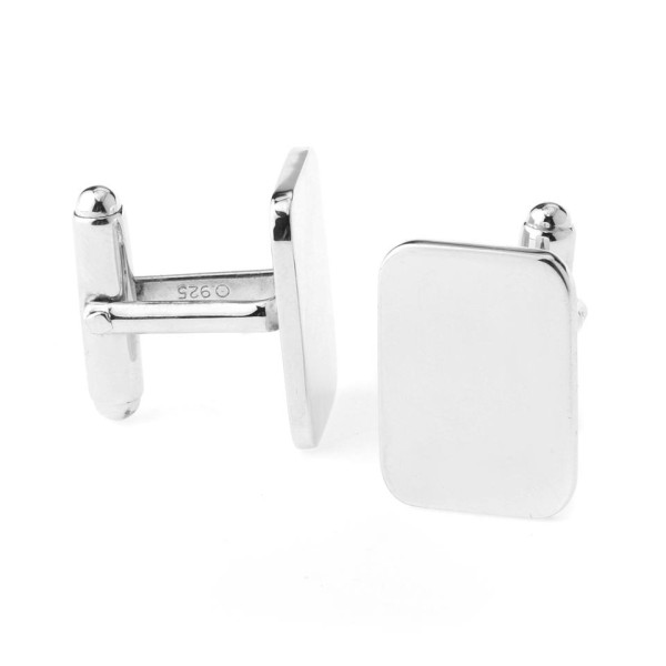 Simple Sterling Silver Rectangular Cufflinks