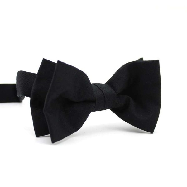 Handmade Black Cotton Bow Tie