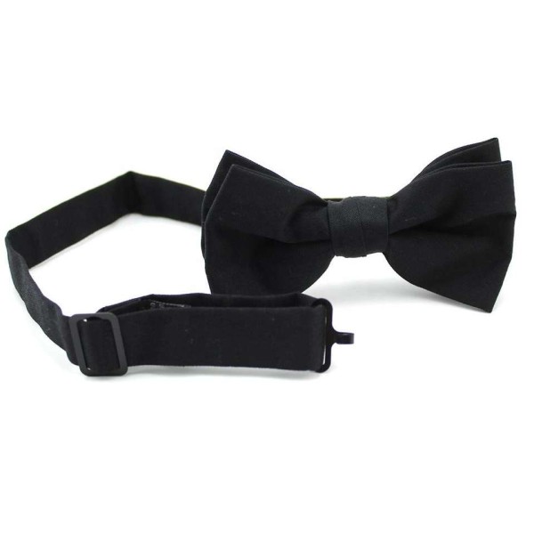 Handmade Black Cotton Bow Tie