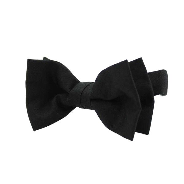 Handmade Black Cotton Bow Tie