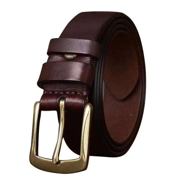 Thick, Genuine Leather Casual Belt with Pin Buckle