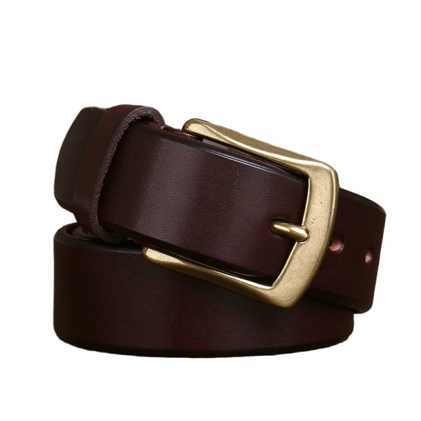 Thick, Genuine Leather Casual Belt with Pin Buckle