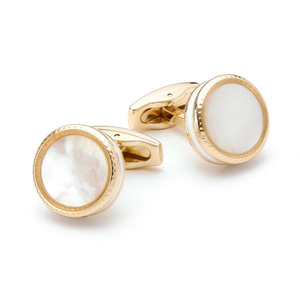 Classic Gold-Tone Brass Round Cufflinks
