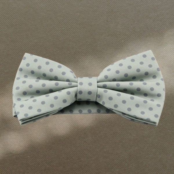Smooth, Textured Silver-White Bow Tie