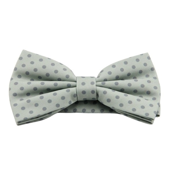 Smooth, Textured Silver-White Bow Tie