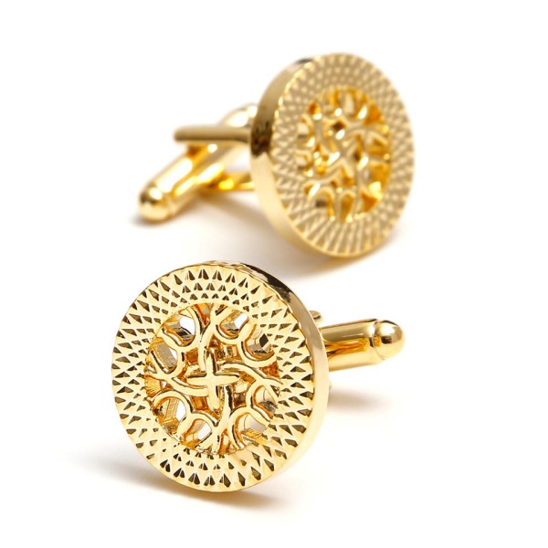 Hollow-Out Brass Cufflinks for French-Cuff Shirts