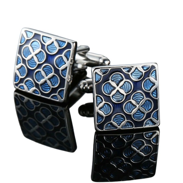 Enamel & Crystal-Embellished Men's Cufflinks