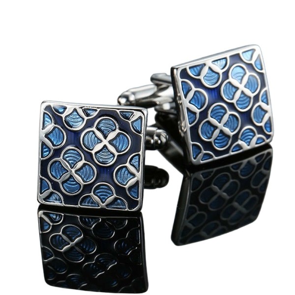 Enamel & Crystal-Embellished Men's Cufflinks