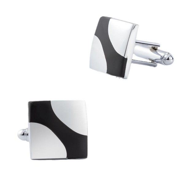 High-Quality Alloy & Enamel Cufflinks with Silver Accents