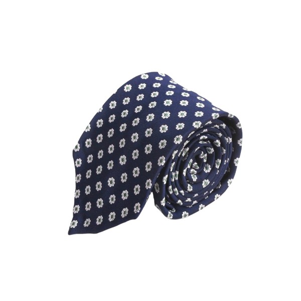 Hand-Printed Silk Men's Tie