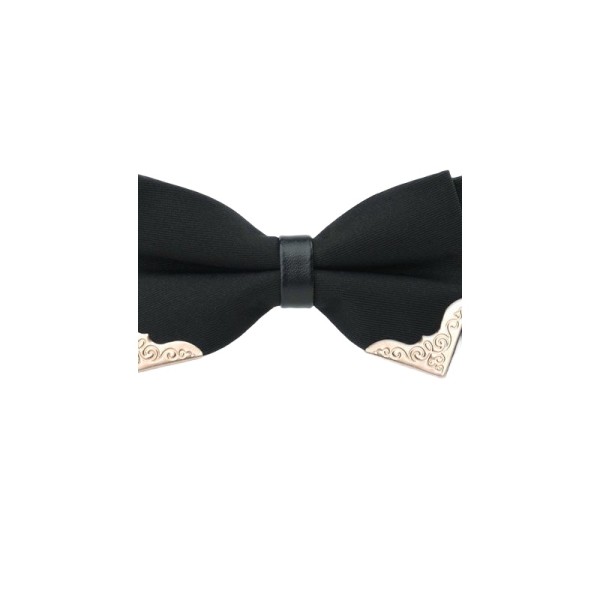 Solid Color with Gold Trim Men's Bow Tie